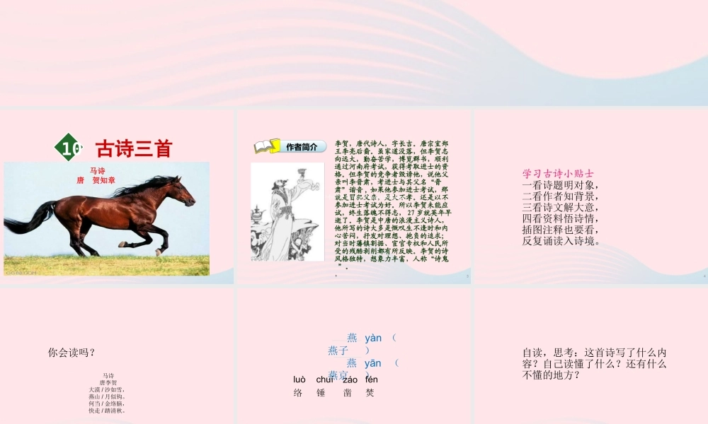 春六年级语文下册 第四单元 10古诗三首课件 新人教版-新人教版小学六年级下册语文课件