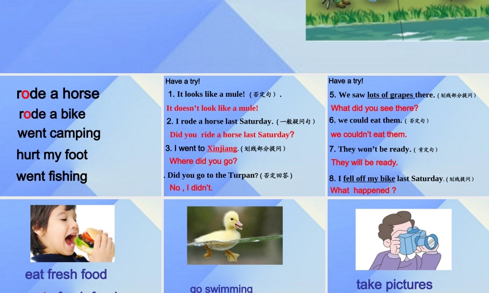 春六年级英语下册 Unit 3《Where did you go》（Part B）课件1 人教PEP版-人教PEP小学六年级下册英语课件