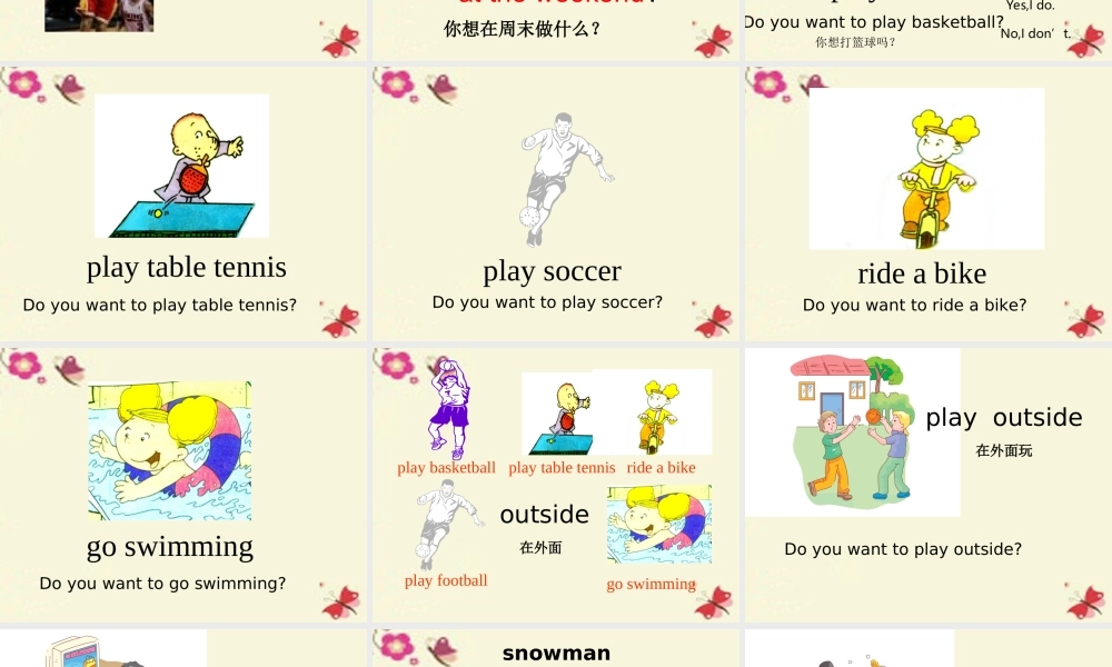 春四年级英语下册 Unit 8《Weekend Fun》课件 广东版开心-广东版小学四年级下册英语课件