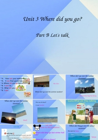 春六年级英语下册 Unit 3《Where did you go》课件3 人教PEP版-人教PEP小学六年级下册英语课件