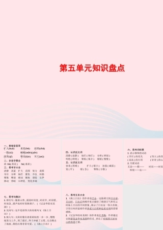 春四年级语文下册 第五单元知识盘点习题课件 新人教版-新人教版小学四年级下册语文课件