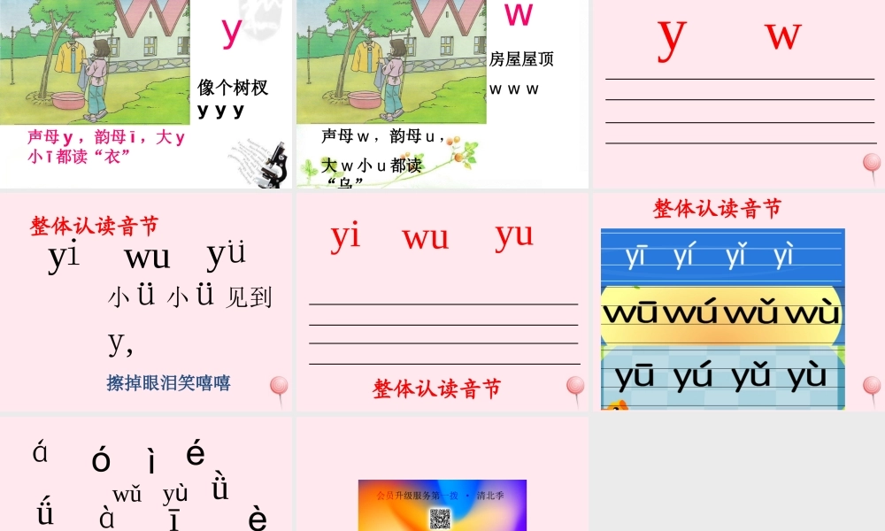 汉语拼音 2 i u ü y w课堂教学课件2