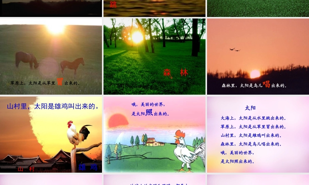 秋一年级语文上册《太阳》课件4 北师大版-北师大版小学一年级上册语文课件