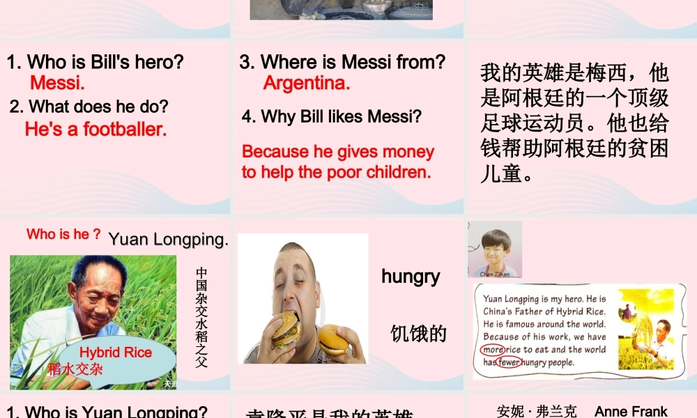 春六年级英语下册 Unit 4 My heroes课件4 剑桥版-人教版小学六年级下册英语课件