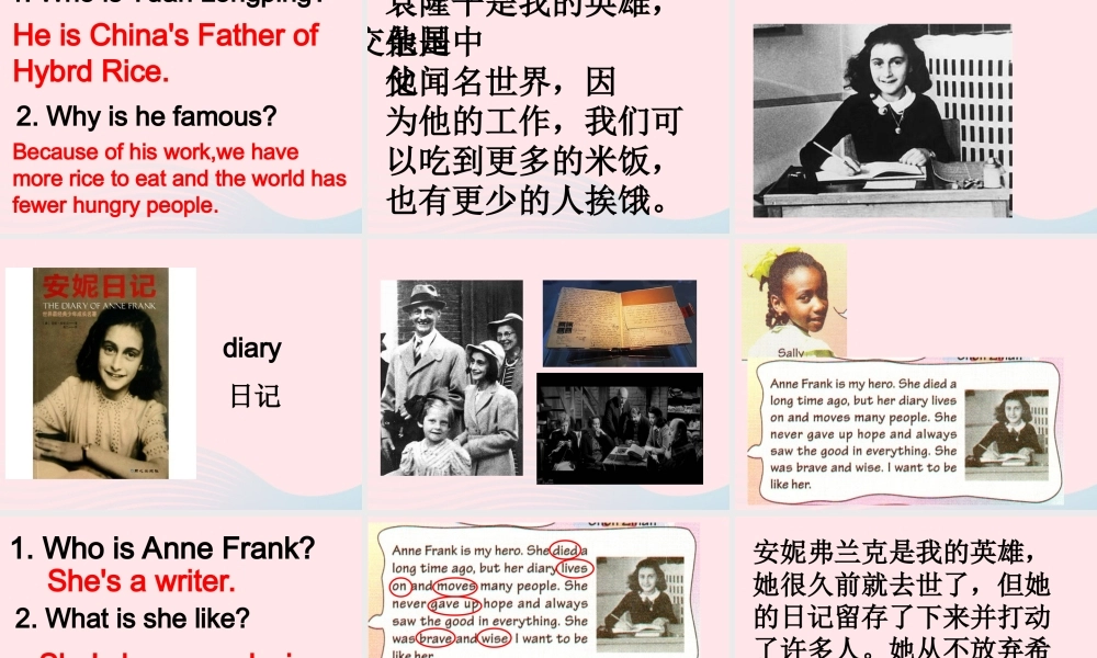 春六年级英语下册 Unit 4 My heroes课件4 剑桥版-人教版小学六年级下册英语课件