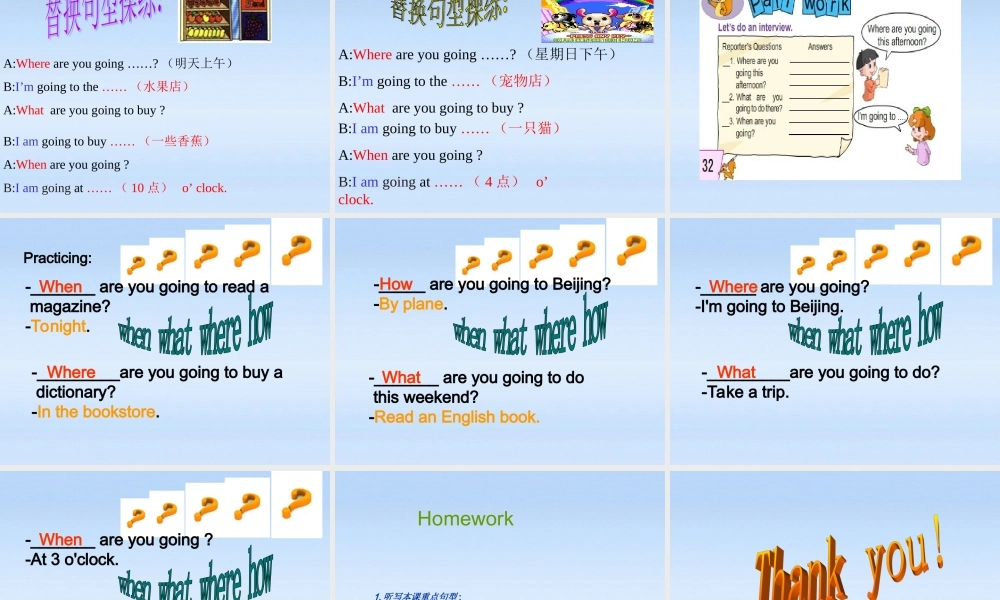 河南省卢氏县育才分校六年级英语上册 《 UNIT 3 What are you going to do》课件 人教新课标版