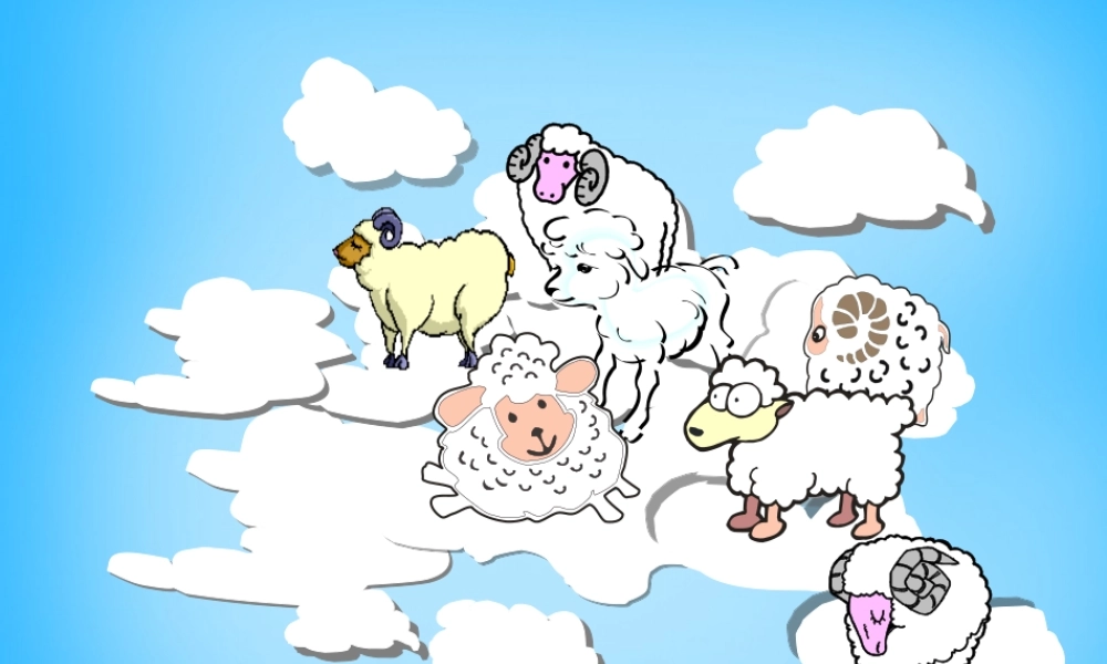 秋一年级语文上册《天上一群小白羊》课件1 沪教版-沪教版小学一年级上册语文课件