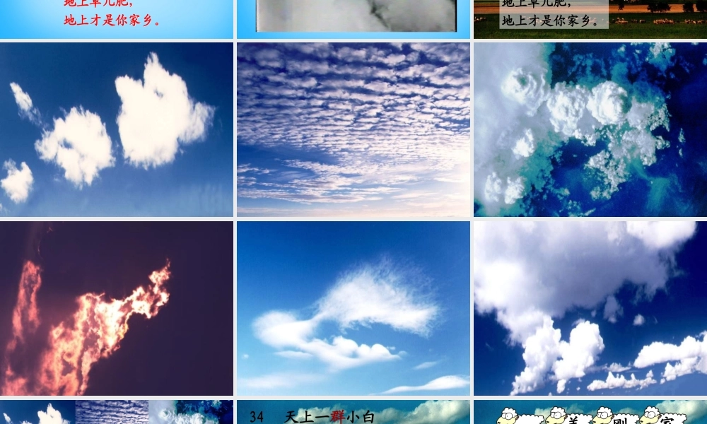 秋一年级语文上册《天上一群小白羊》课件1 沪教版-沪教版小学一年级上册语文课件