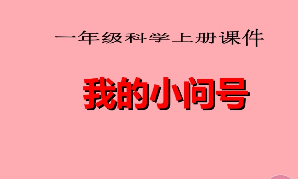 秋一年级科学上册 第2课 我的“小问号”课件1 青岛版六三制-青岛版小学一年级上册自然科学课件