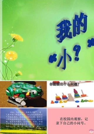 秋一年级科学上册 第2课 我的“小问号”课件2 青岛版六三制-青岛版小学一年级上册自然科学课件