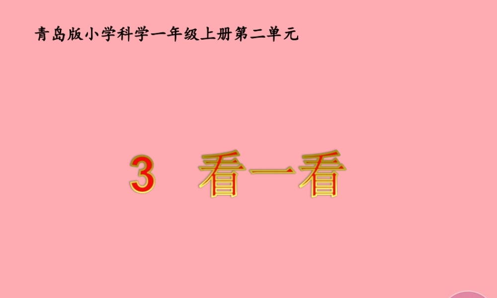 秋一年级科学上册 第3课 看一看课件4 青岛版六三制-青岛版小学一年级上册自然科学课件