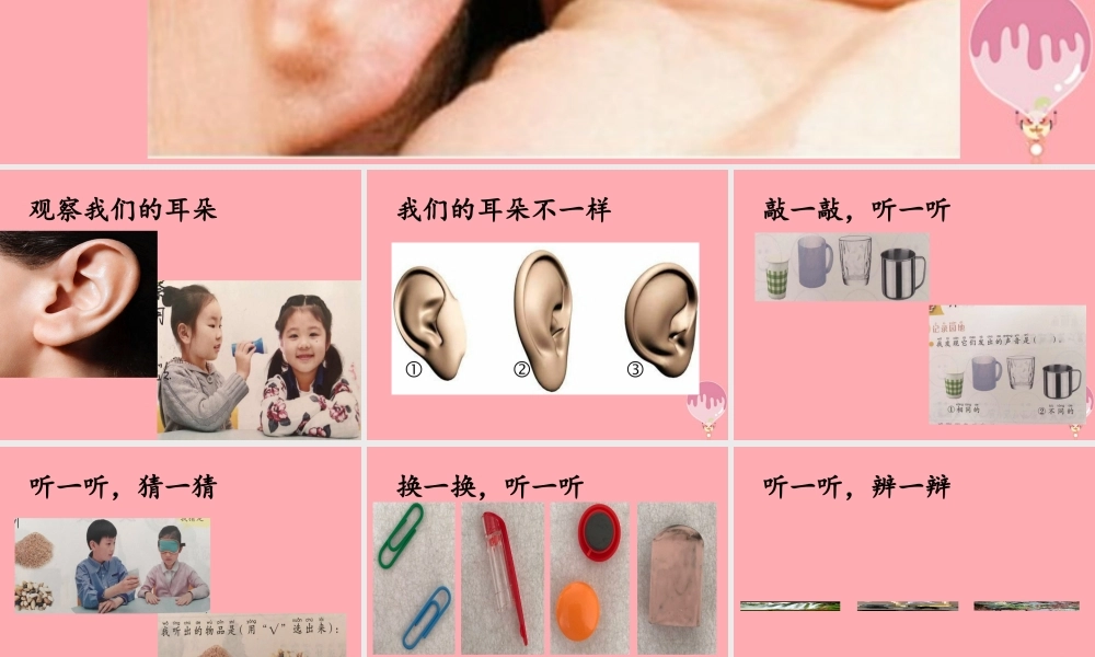 秋一年级科学上册 第4课 听一听课件1 青岛版六三制-青岛版小学一年级上册自然科学课件