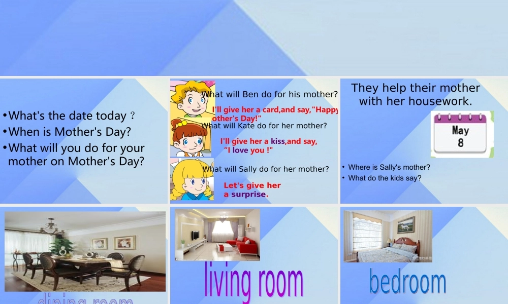 春六年级英语下册 Unit 4《Mother’s day》（Part B）课件1 （新版）闽教版-闽教版小学六年级下册英语课件