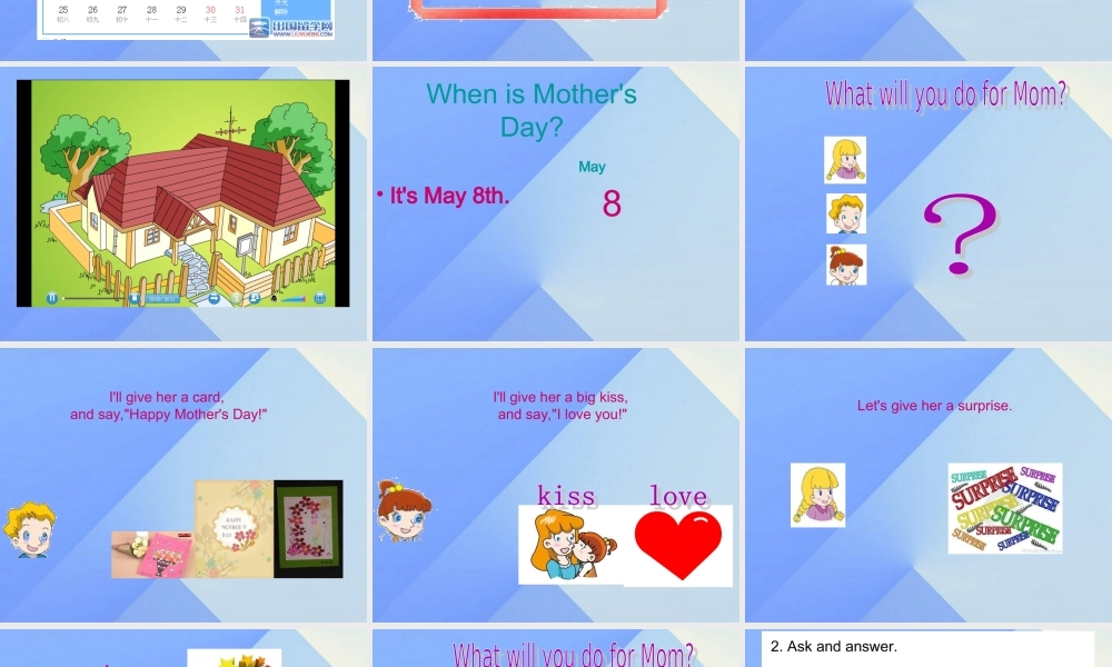 春六年级英语下册 Unit 4《Mother’s day》（Part B）课件2 （新版）闽教版-闽教版小学六年级下册英语课件