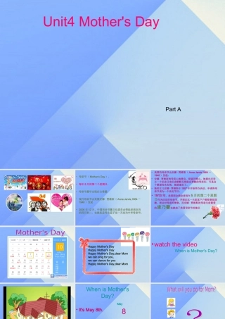 春六年级英语下册 Unit 4《Mother’s day》（Part B）课件2 （新版）闽教版-闽教版小学六年级下册英语课件