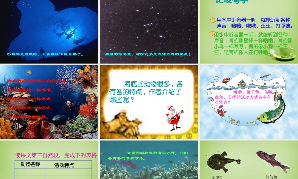 秋三年级语文上册《海底世界》课件3 北师大版-北师大版小学三年级上册语文课件