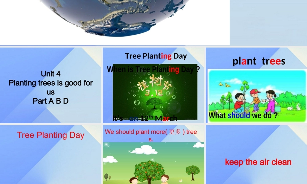 春六年级英语下册 Unit 4《Planting trees is good for us》课件2 （新版）湘少版-湘少版小学六年级下册英语课件