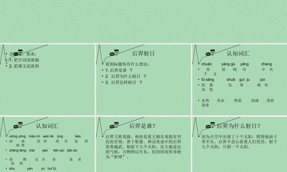 秋三年级语文上册《后羿射日》课件3 冀教版-冀教版小学三年级上册语文课件