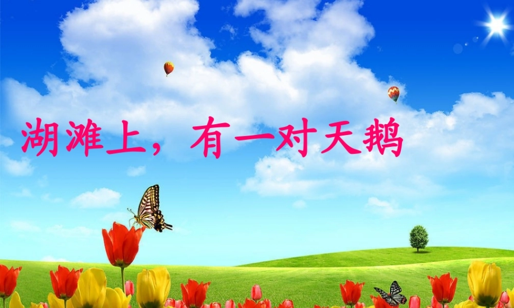 秋三年级语文上册《湖滩上，有一对天鹅》课件1 冀教版-冀教版小学三年级上册语文课件
