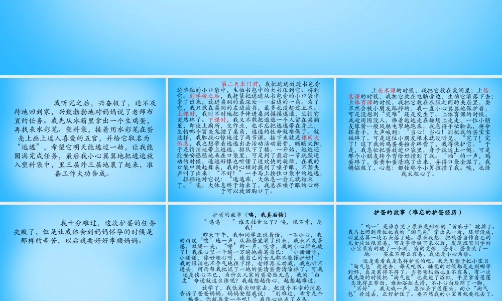 秋三年级语文上册《护蛋的故事》课件1 沪教版-沪教版小学三年级上册语文课件