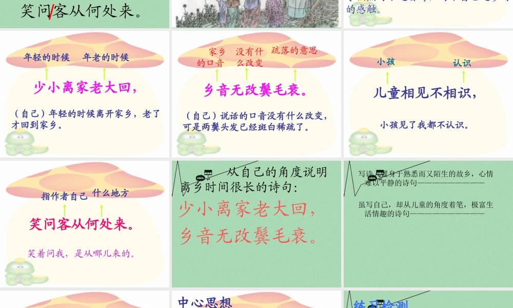 秋三年级语文上册《回乡偶书》课件2 冀教版-冀教版小学三年级上册语文课件