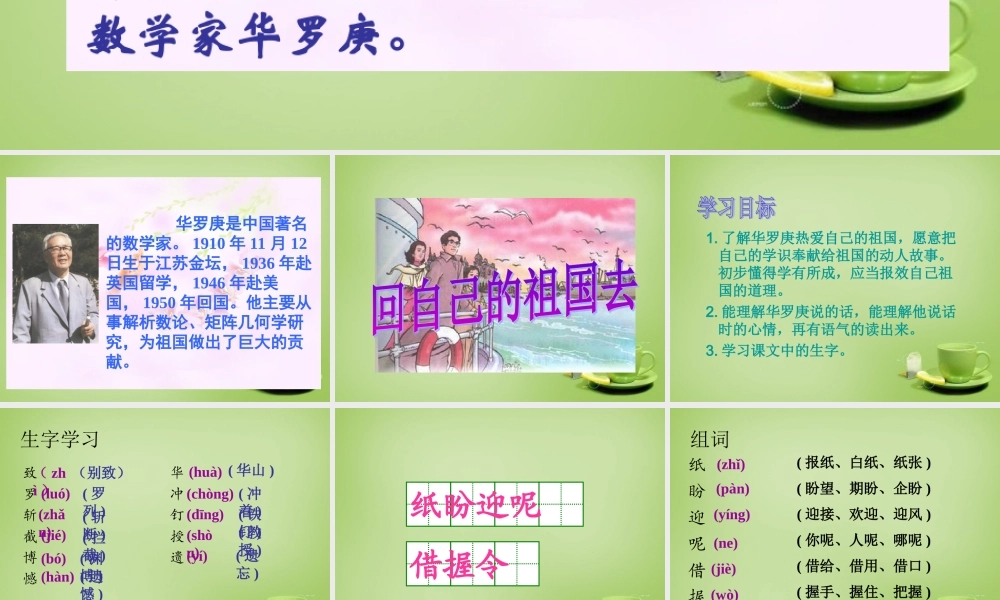 秋三年级语文上册《回自己的祖国去》课件2 北师大版-北师大版小学三年级上册语文课件