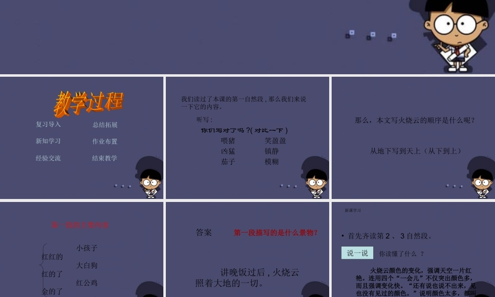 秋三年级语文上册《火烧云》课件3 冀教版-冀教版小学三年级上册语文课件