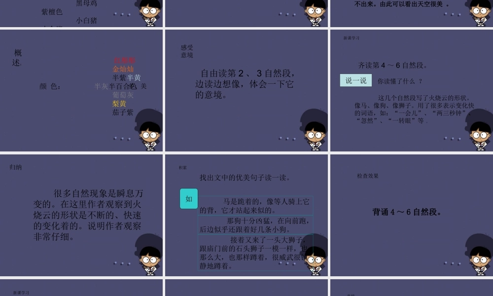 秋三年级语文上册《火烧云》课件3 冀教版-冀教版小学三年级上册语文课件