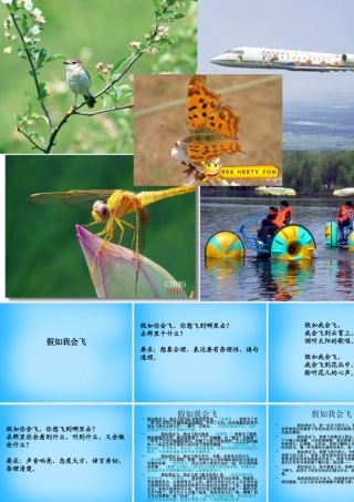 秋三年级语文上册《假如我会飞》课件1 沪教版-沪教版小学三年级上册语文课件