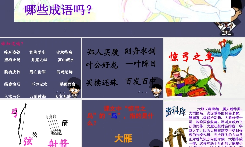 秋三年级语文上册《惊弓之鸟》课件4 冀教版-冀教版小学三年级上册语文课件