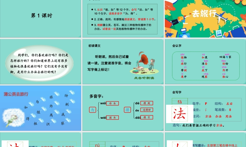秋二年级语文上册 第一单元 3 植物妈妈有办法教学课件 新人教版-新人教版小学二年级上册语文课件