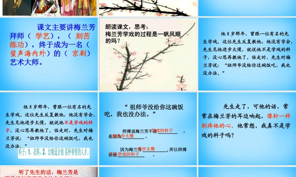 秋三年级语文上册《梅兰芳练功》课件1 沪教版-沪教版小学三年级上册语文课件