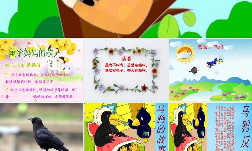秋一年级语文上册《小乌鸦爱妈妈》课件4 沪教版-沪教版小学一年级上册语文课件