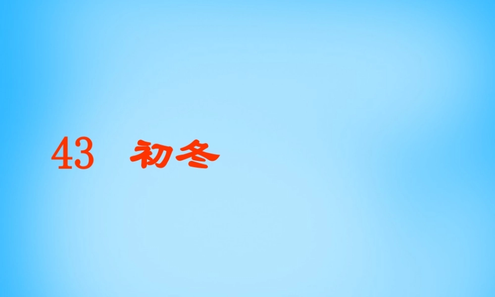 秋二年级语文上册《初冬》课件2 沪教版-沪教版小学二年级上册语文课件