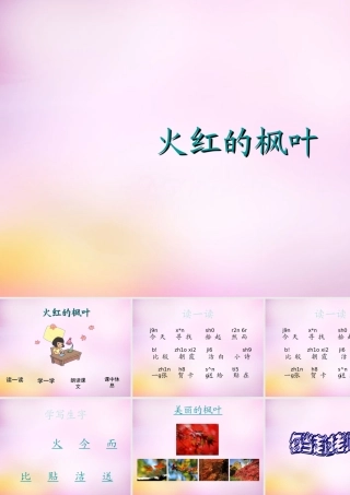 秋二年级语文上册《火红的枫叶》课件2 北师大版-北师大版小学二年级上册语文课件