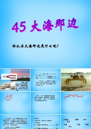 秋二年级语文上册《大海那边》课件1 沪教版-沪教版小学二年级上册语文课件