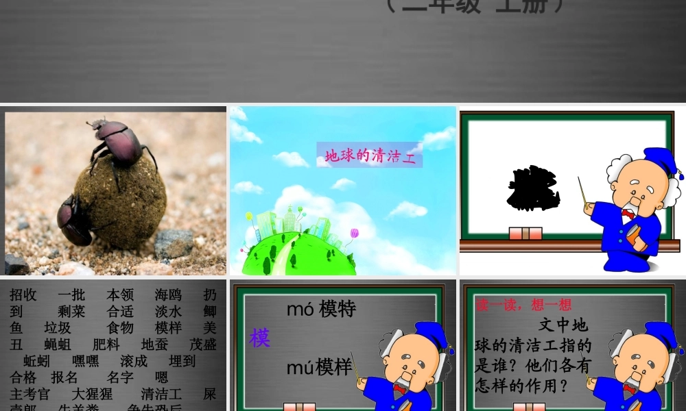 秋二年级语文上册《地球的清洁工》课件1 冀教版-冀教版小学二年级上册语文课件