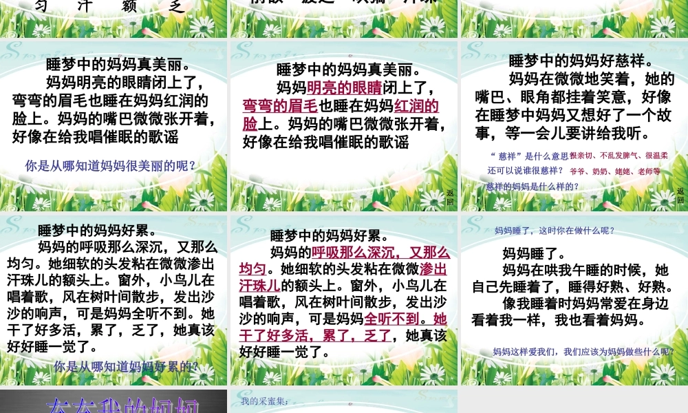 秋二年级语文上册《妈妈睡了》课件1 冀教版-冀教版小学二年级上册语文课件