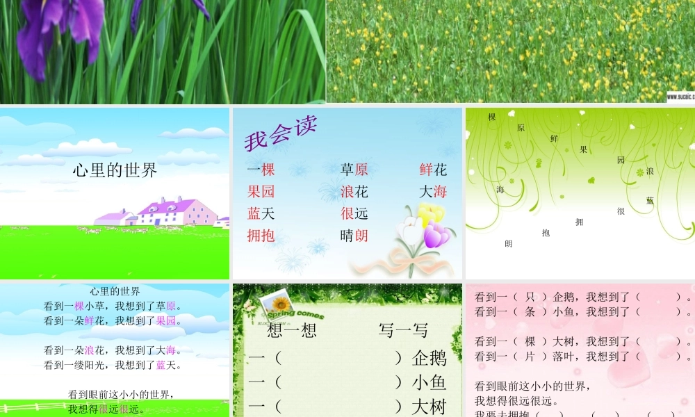 秋一年级语文上册《心里的世界》课件1 冀教版-冀教版小学一年级上册语文课件