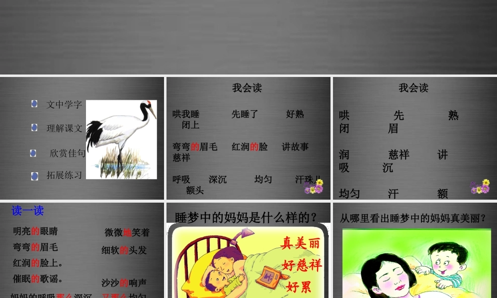 秋二年级语文上册《妈妈睡了》课件2 冀教版-冀教版小学二年级上册语文课件