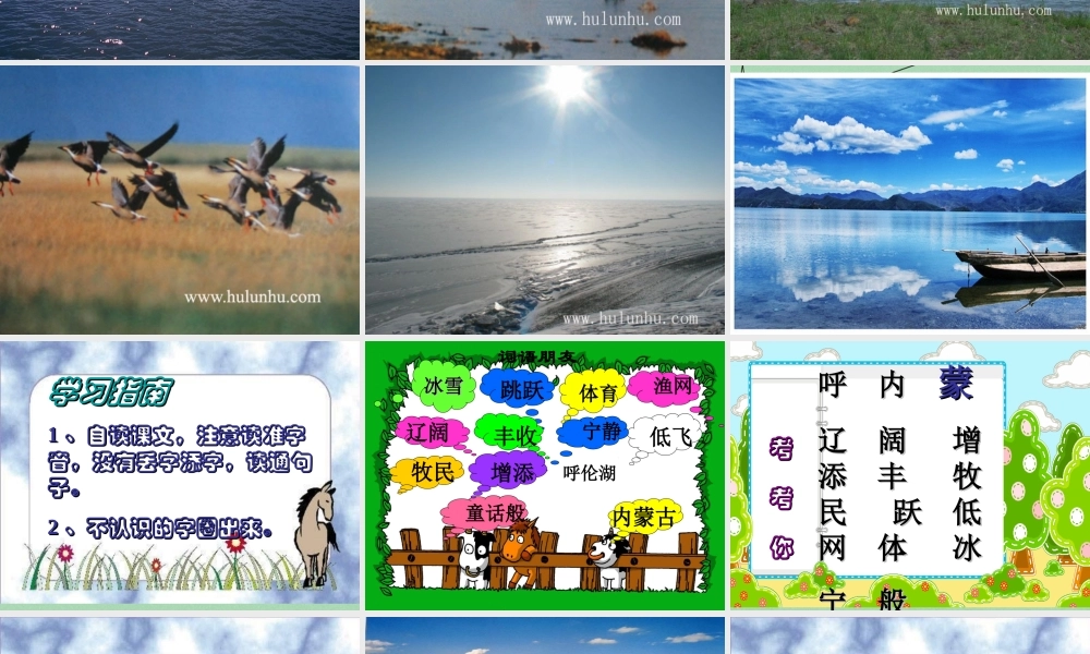 秋二年级语文上册《美丽的呼伦湖》课件1 冀教版-冀教版小学二年级上册语文课件