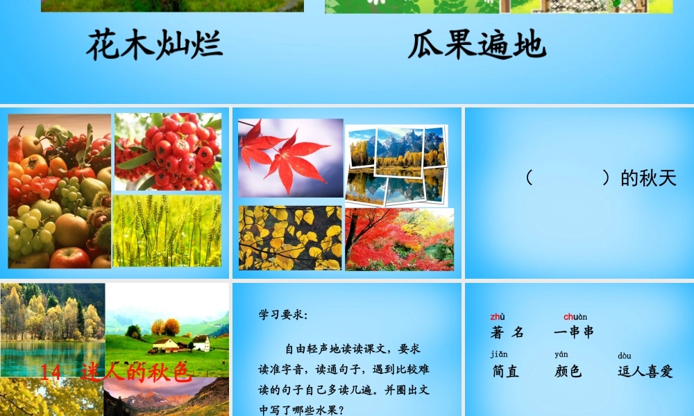 秋二年级语文上册《迷人的秋色》课件4 沪教版-沪教版小学二年级上册语文课件