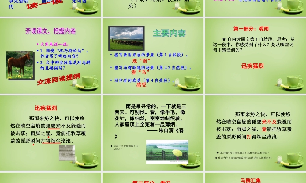 秋五年级语文上册《巩乃斯的马》课件2 北师大版-北师大版小学五年级上册语文课件