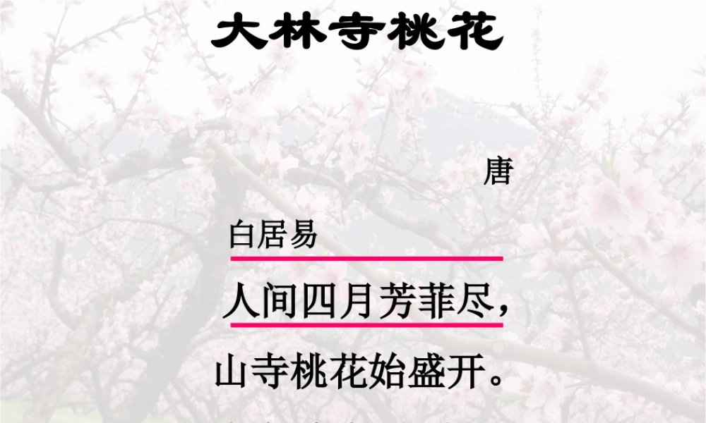 秋二年级语文上册《山里的桃花开得迟》课件1 沪教版-沪教版小学二年级上册语文课件