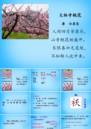 秋二年级语文上册《山里的桃花开得迟》课件2 沪教版-沪教版小学二年级上册语文课件