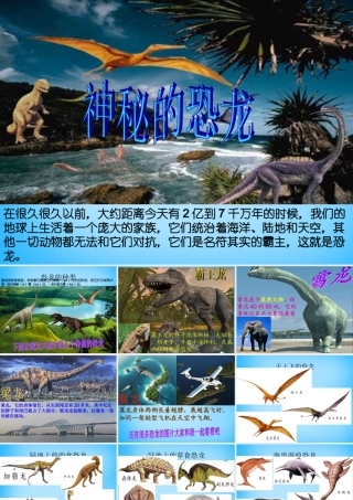 秋二年级语文上册《神秘的恐龙》课件4 沪教版-沪教版小学二年级上册语文课件