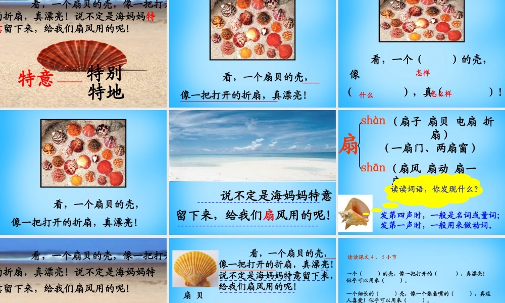 秋二年级语文上册《拾贝壳》课件2 沪教版-沪教版小学二年级上册语文课件