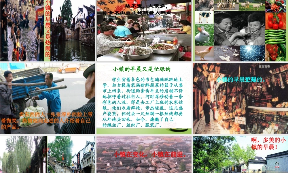 秋三年级语文上册《小镇的早晨》课件5 北师大版-北师大版小学三年级上册语文课件