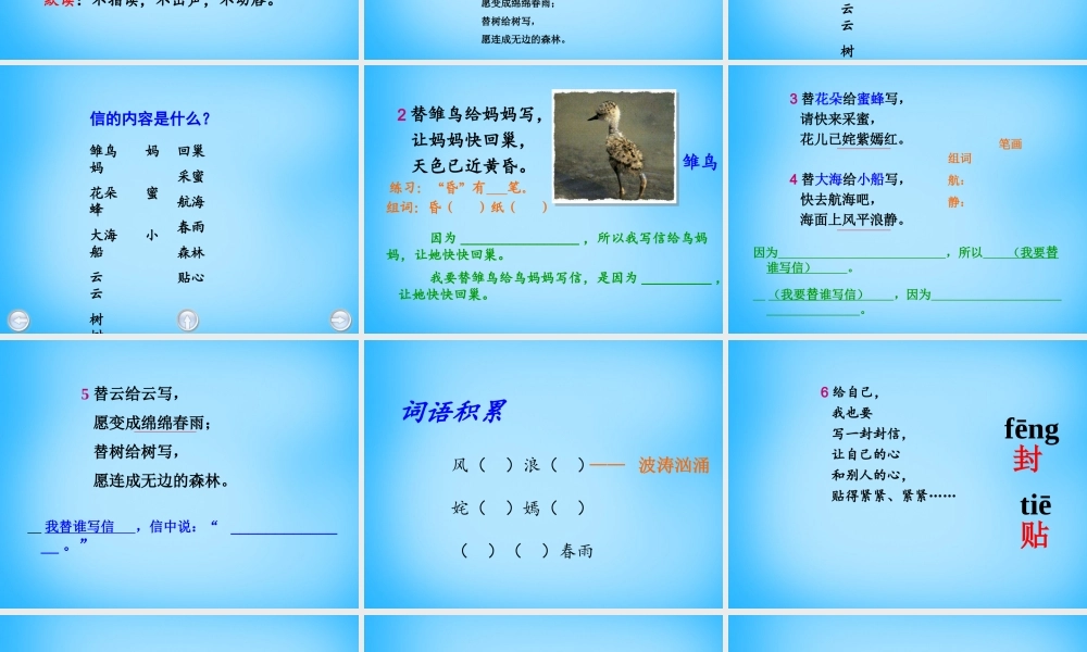 秋三年级语文上册《信》课件1 沪教版-沪教版小学三年级上册语文课件