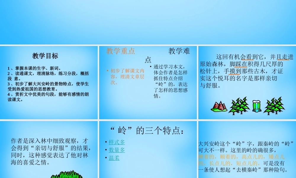 秋五年级语文上册《林海》课件2 沪教版-沪教版小学五年级上册语文课件